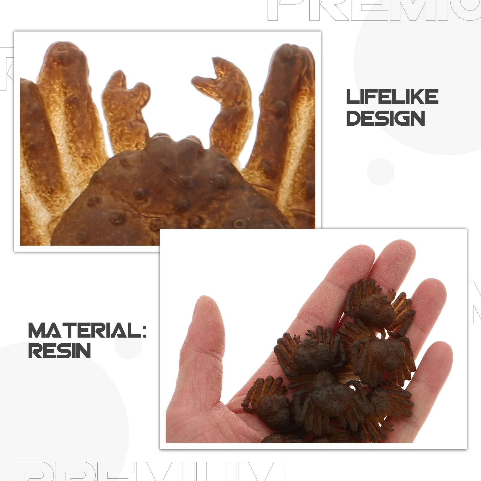 10Pcs Artificial Mini Crab Seafood Models Realistic Plastic Crab for Kitchen Decoration Food Photography Simulation