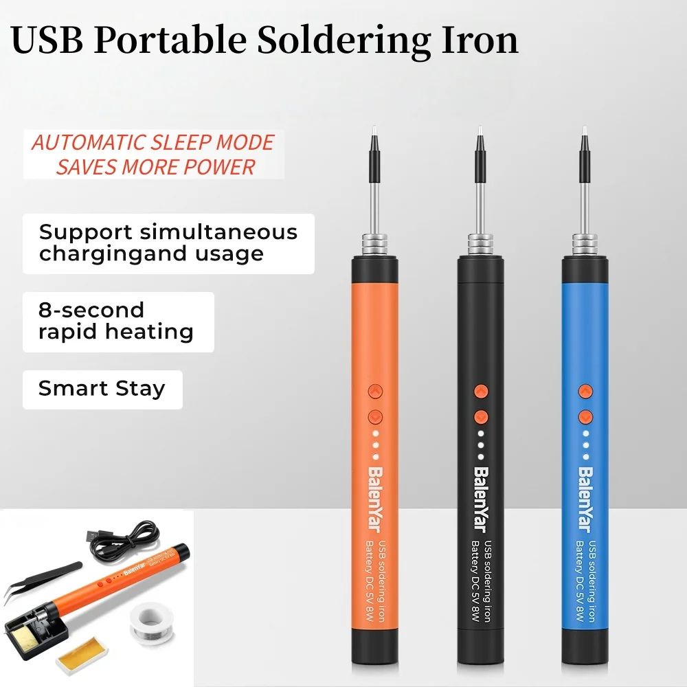 

Набор для пайки BalenYar USB: миниатюрный цифровой паяльник с интерфейсом Type-C, регулируемая температура для пайки и сварки