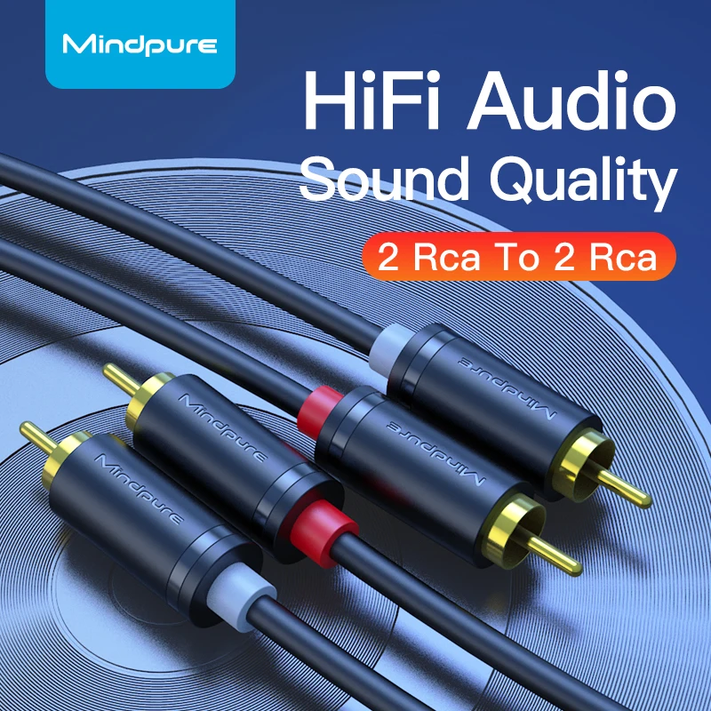 Mindpure 2 Rca To 2 Rca Cable HIFI Stereo Male to Male Pair Lotus Audio Cable For Home Theater HDTV Amplifier DVD Speaker 1.5-5m