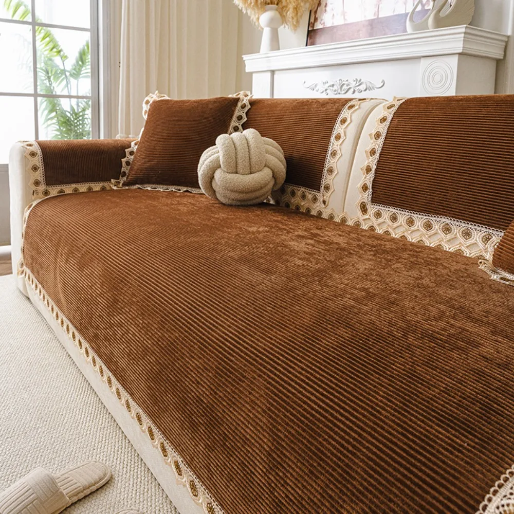 Non-slip Light luxury Chenille sofa cushion non-slip four seasons universal living room sofa cover simple modern cushion towel