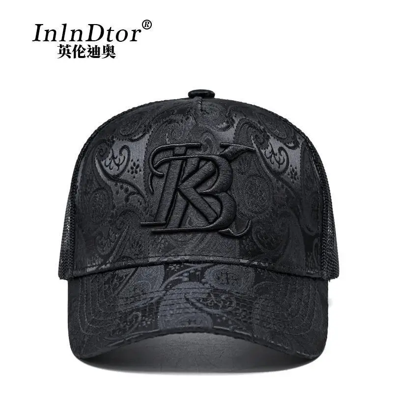 Summer Cashew Printed Mesh Baseball Cap Men\'s High-End and Fashionable Outdoor Casual Peaked Cap Sunshade