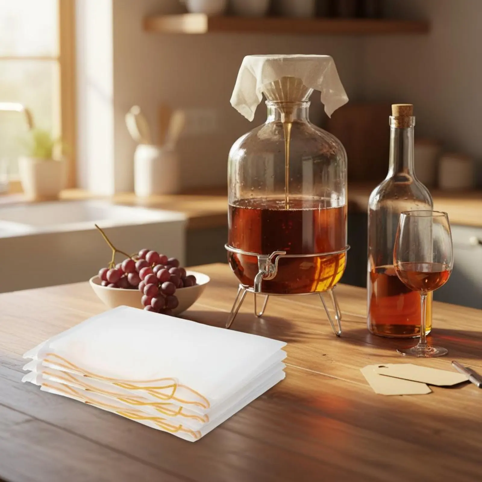 4 Pieces Honey Strainer Bag Reusable Super-Fine Honey Strainer Bag Cleanable Multipurpose for Beekeepers view 6