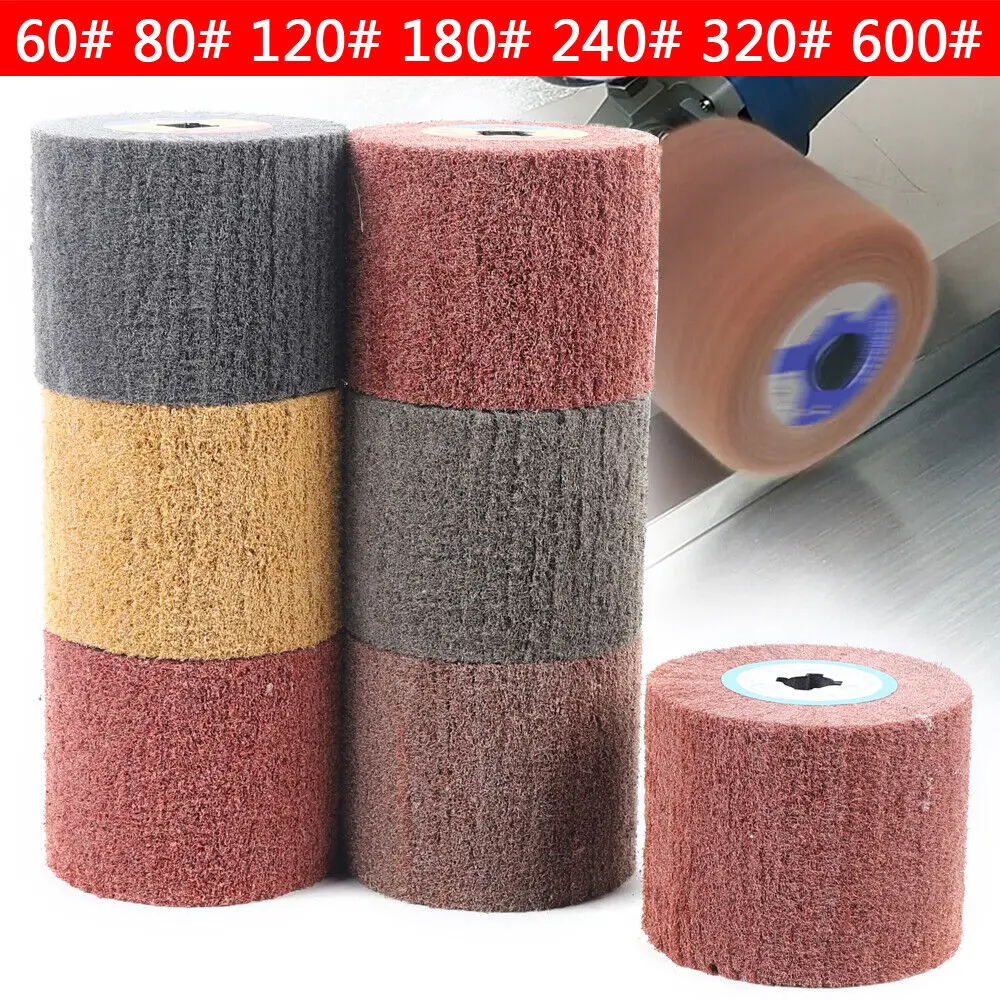 7pcs Wire Drawing Wheel Brush Grit Burnishing Polishing Wheel Buffer Wheel Scouring Pad