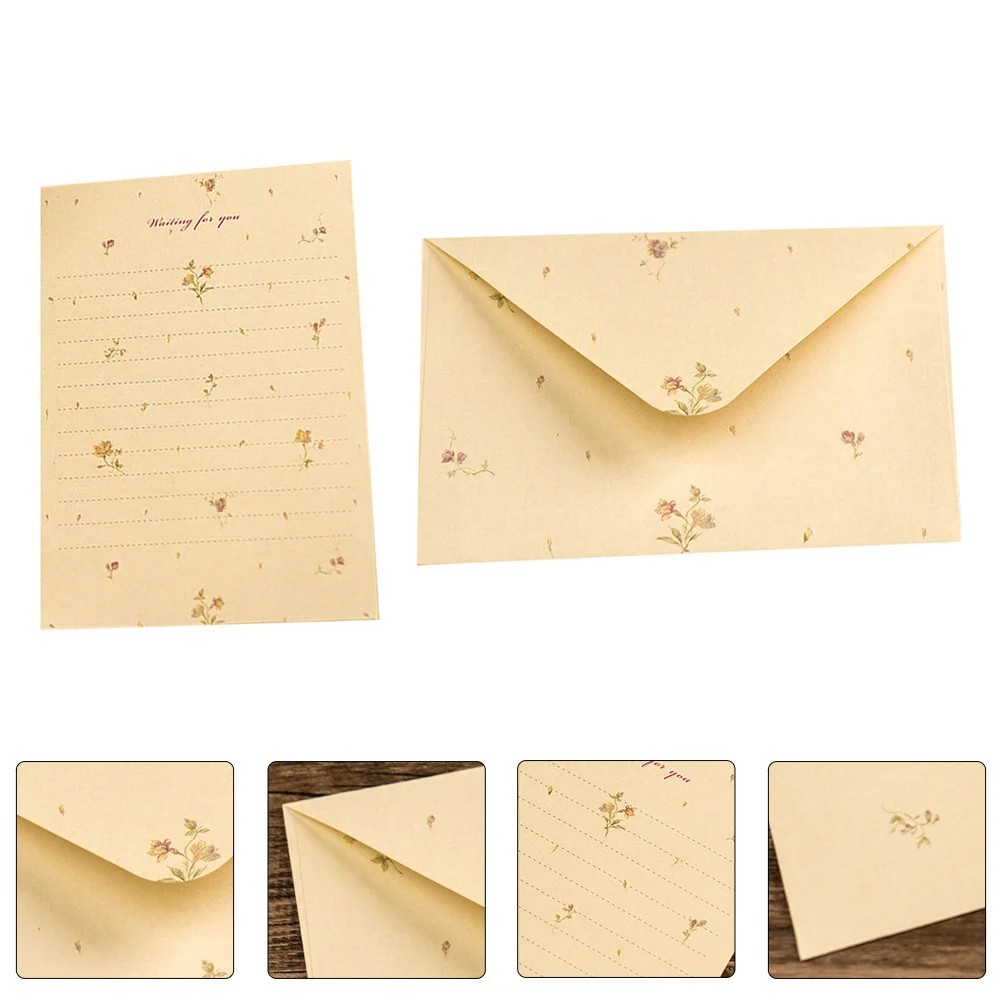 

1Set Writing Letter Paper Envelopes Kit Premium Stationery Set for Thank You Notes Congratulations Reply Letters Valentine Gift