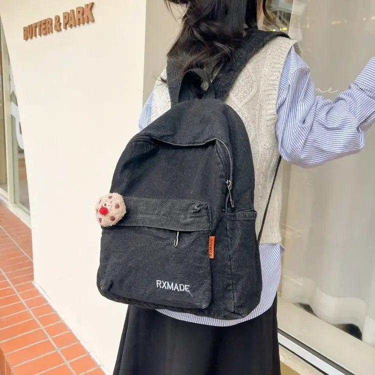 2024 New Denim Backpack Women's Leisure Travel Outing Shoulder Bag Fashion Schoolbags For Boys And Girls Book Bag Mochila