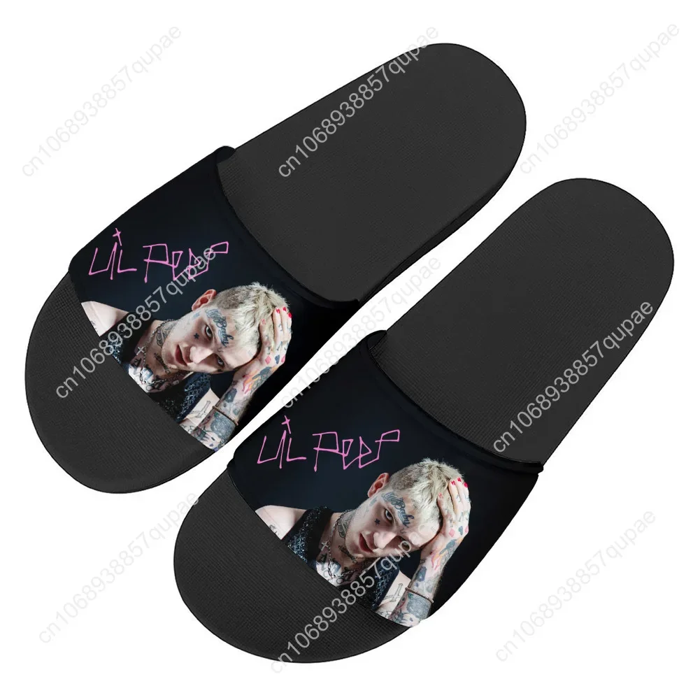 Hot Hip Hop Rapper Lil Peep Slippers Home Water Shoes Men Women Teenagers Beach Pool Breathable Cooling Sandals Slipper