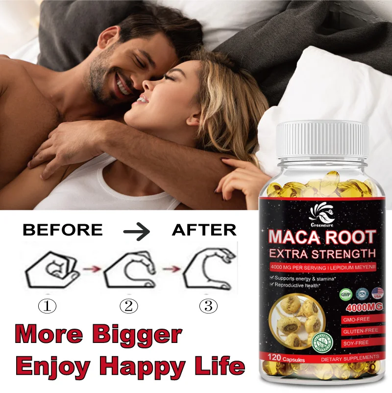 Maca Root 4000mg | 60/120 Capsules | High Potency Extract | Non-GMO and Gluten Free Formula