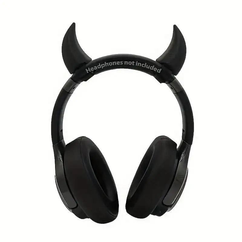 Detachable 3D Devil Horns Headphone Decoration, Creative Party & Livestream Accessory, Easy Install, No Battery Needed