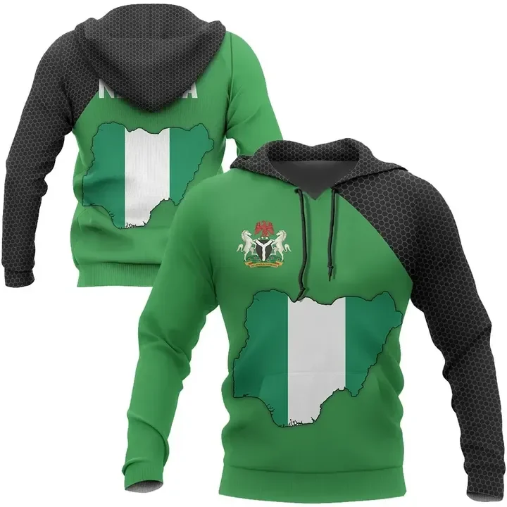 Africa Nigeria Flag Map 3D Printed Hoodie For Men Clothes National Emblem Horse Eagle Sweatshirts Hawaiian Hoody Kids Tracksuit