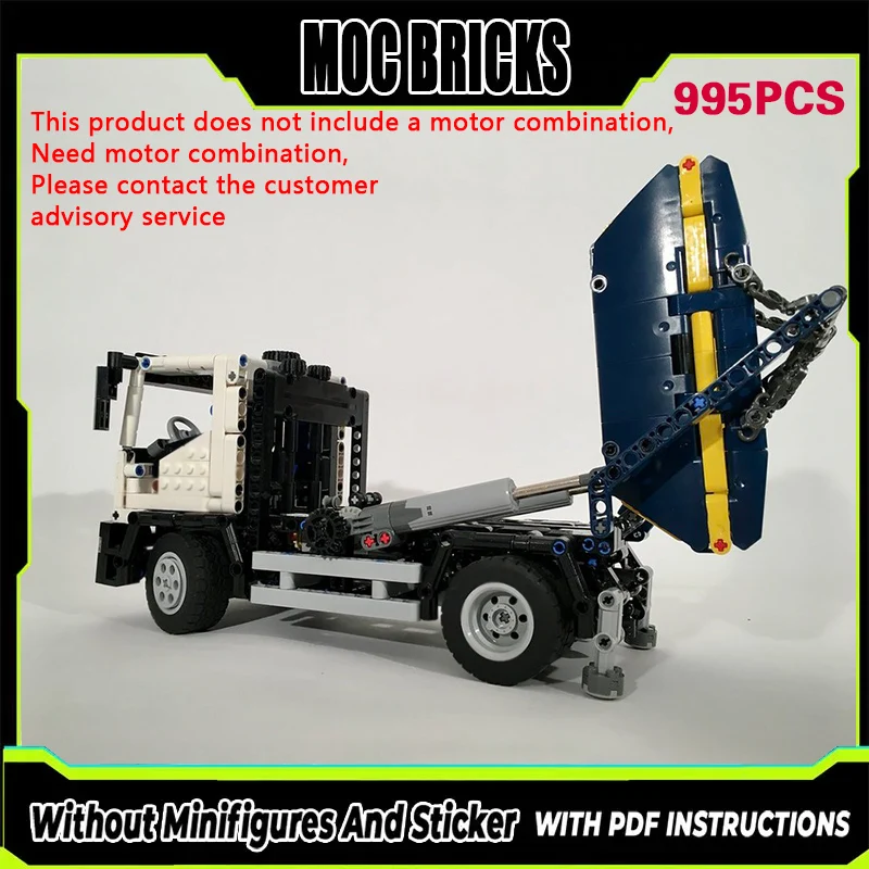 

Конструктор City Car Model MOC: Классический Eurocargo Skip Loader, модульная технология, подарки, праздничный набор для сборки, детские игрушки