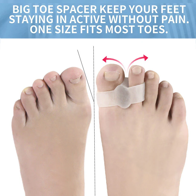 Pexmen 2Pcs Gel Toe Separator Protector with 2 Loops Bunion Corrector for Overlapping Toes Crooked and Hammer Toe Foot Care Tool