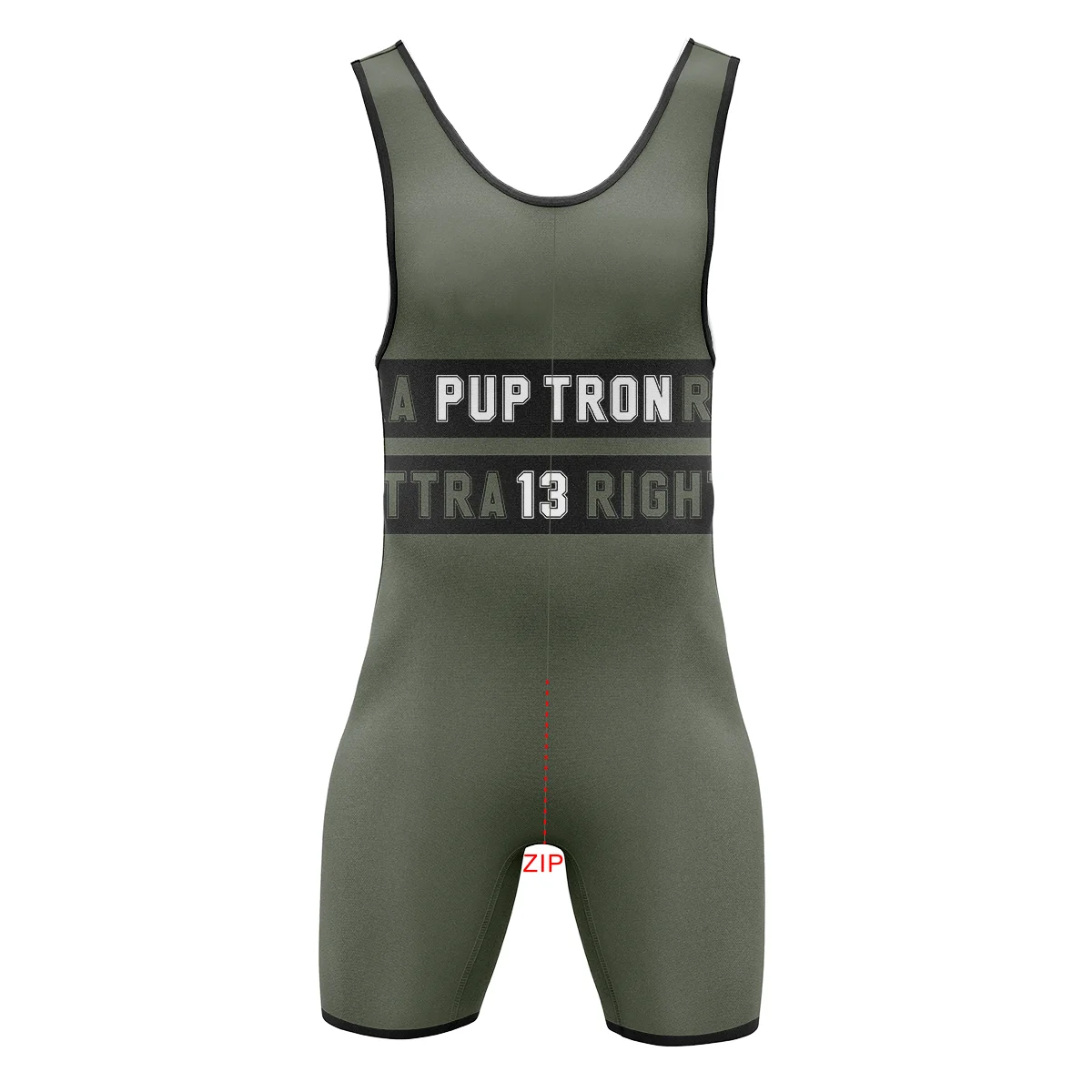 New Arrivals Pup Tron Zipper Singlet RightTrack CB13 One-Piece Sleeveless Men‘s Fun Clothing