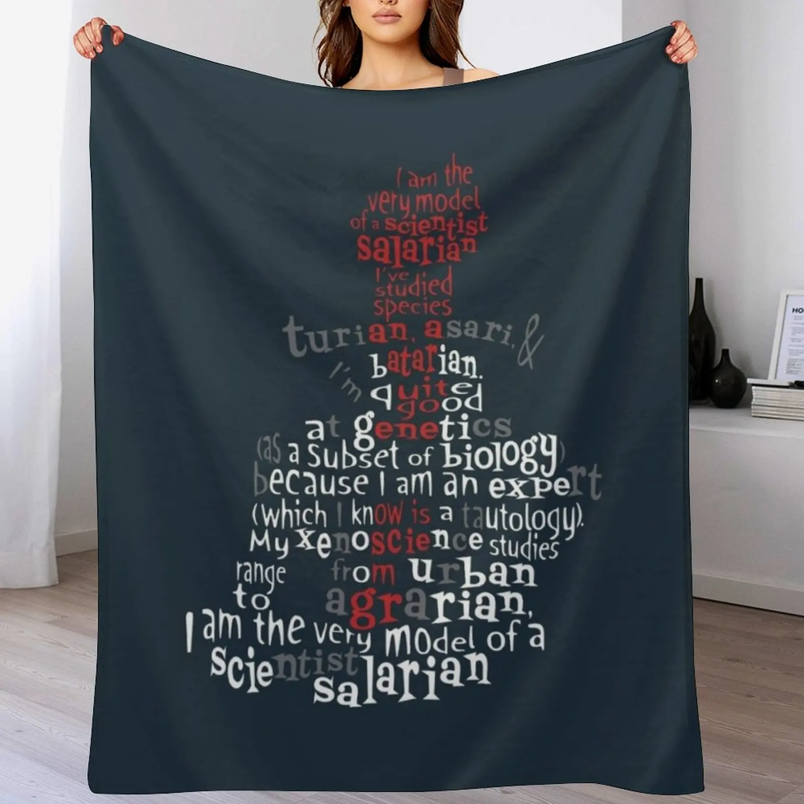 

Scientist Salarian (no borders version) Throw Blanket wednesday Kid'S Cute Plaid Flannels Blankets