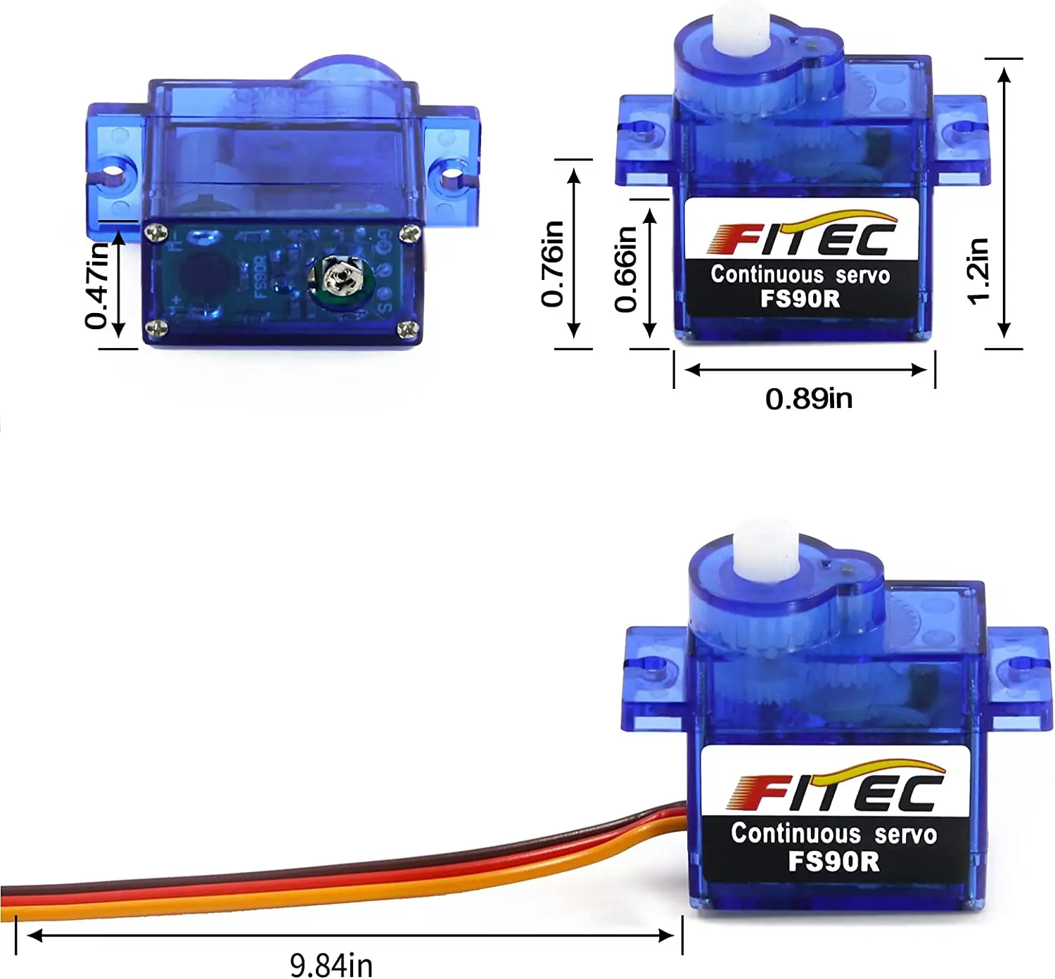 2PCS Feetech 1.3kg Analog Continuous Servo FS90R 360 DegreeContinuous Rotation 9g Servo For RC Radio Control Parts Karbonite Hs
