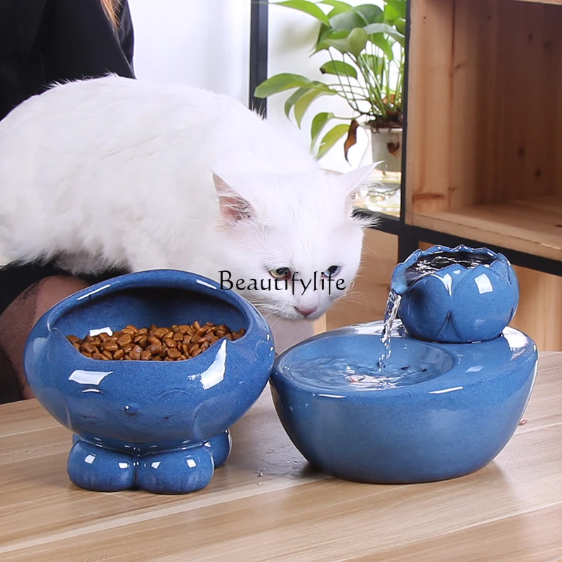 Cat Water Fountain Small Automatic Circulating Fountain Live Water Feeding Artifact