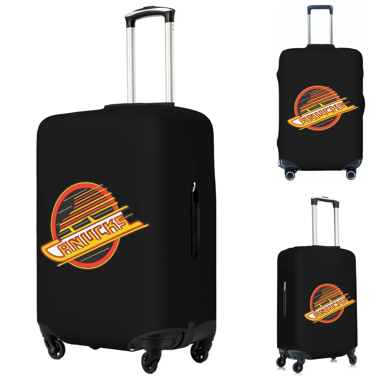 

Vancouver Hockey - Retro Canucks Skate Suitcase Cover Protection Elastic Trip Luggage Protector Covers for 18-32 Inch