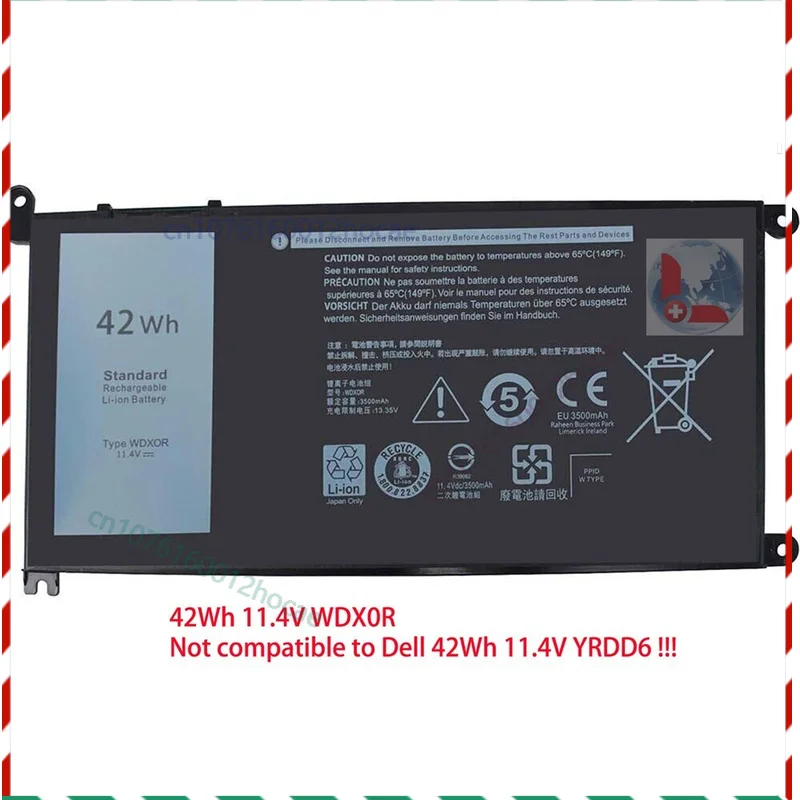 

New 42Wh 11.4V WDX0R WDXOR Battery for Dell Inspiron 7375 2-in-1 P69G002 2R9W6 Fast ship