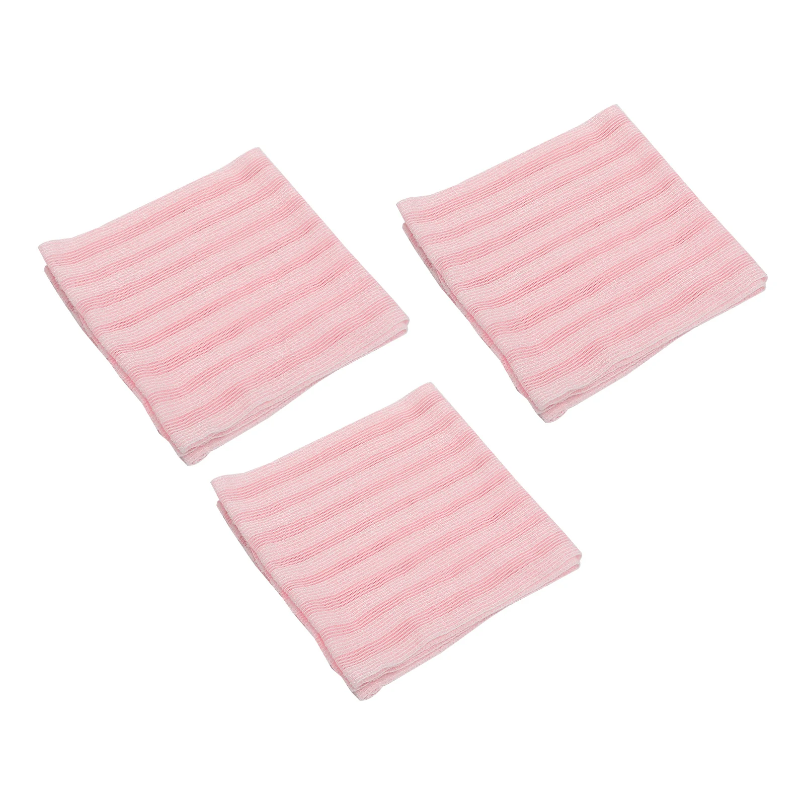 

3 Pcs Back Scrubber Natural Bath Towel Body Exfoliating Bathing Polyester Travel