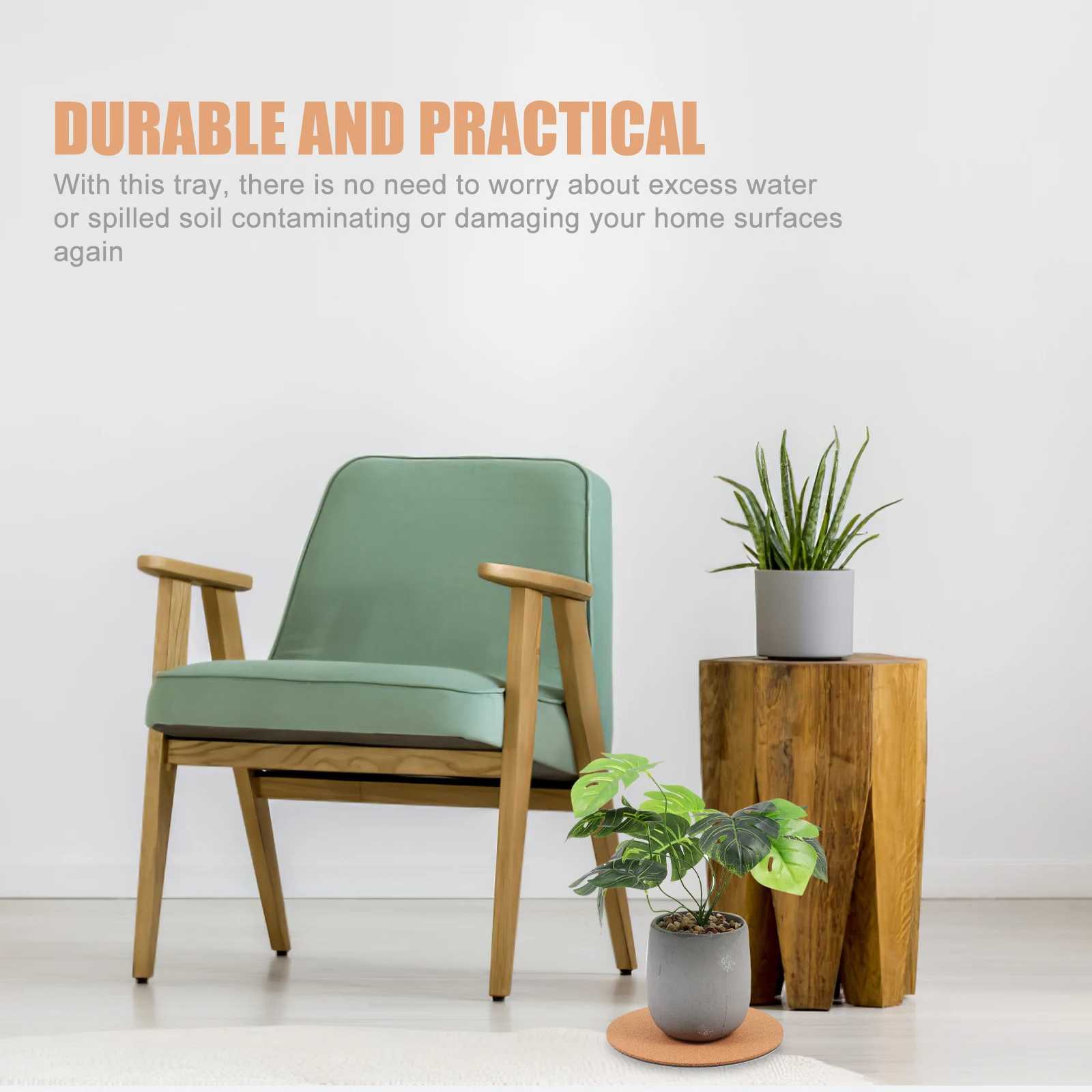 

2pcs Flowerpot Pads Cork Material Plant Tray For Home Garden Protection Reusable Natural Planter Mat Saucer Gardening Cork