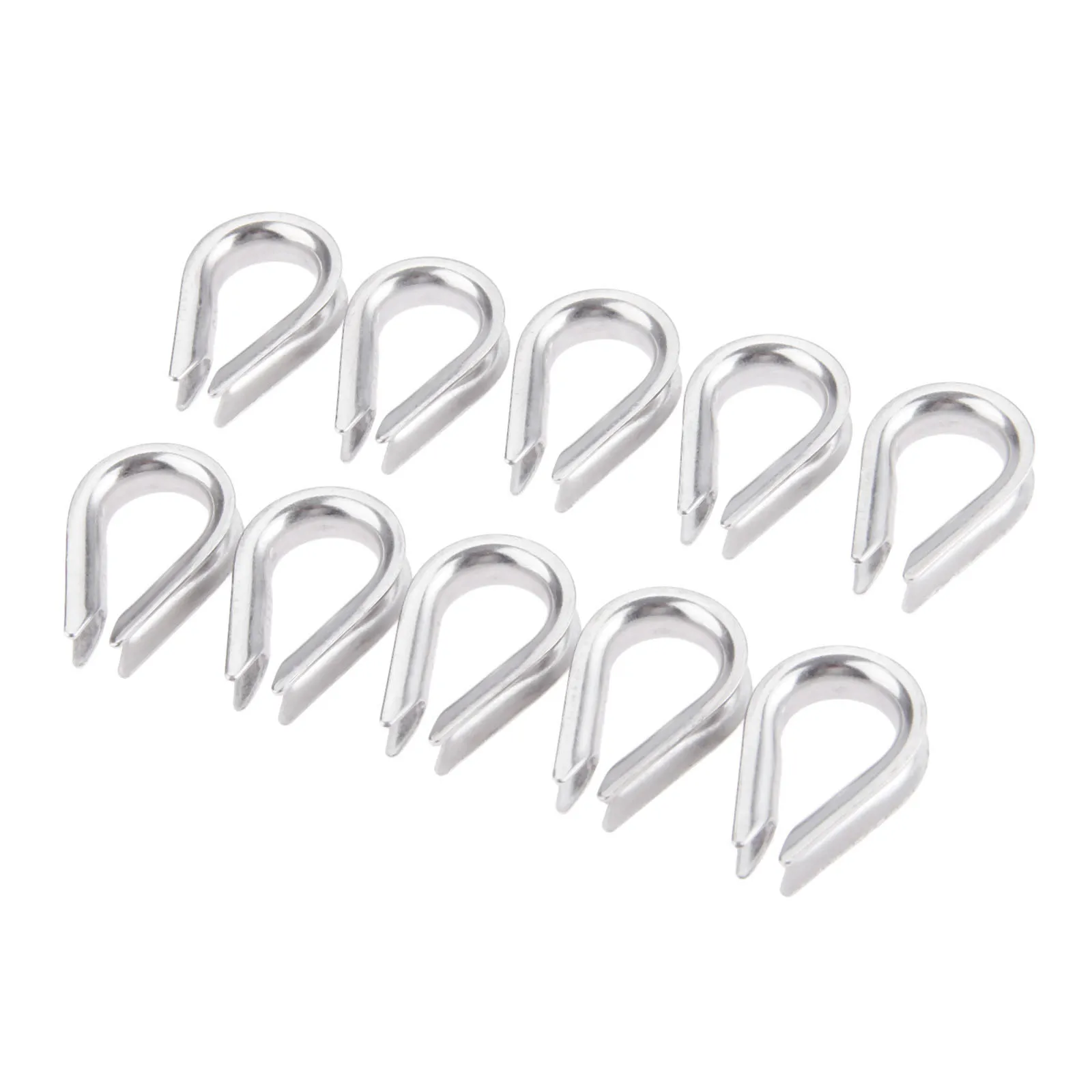 10 Pcs Boat 6mm 1/4 Inch Wire Rope Cable Thimble Sleeves Stainless Steel M6 Wire Rope Thimbles Wirerope Clamps Crimping Marine