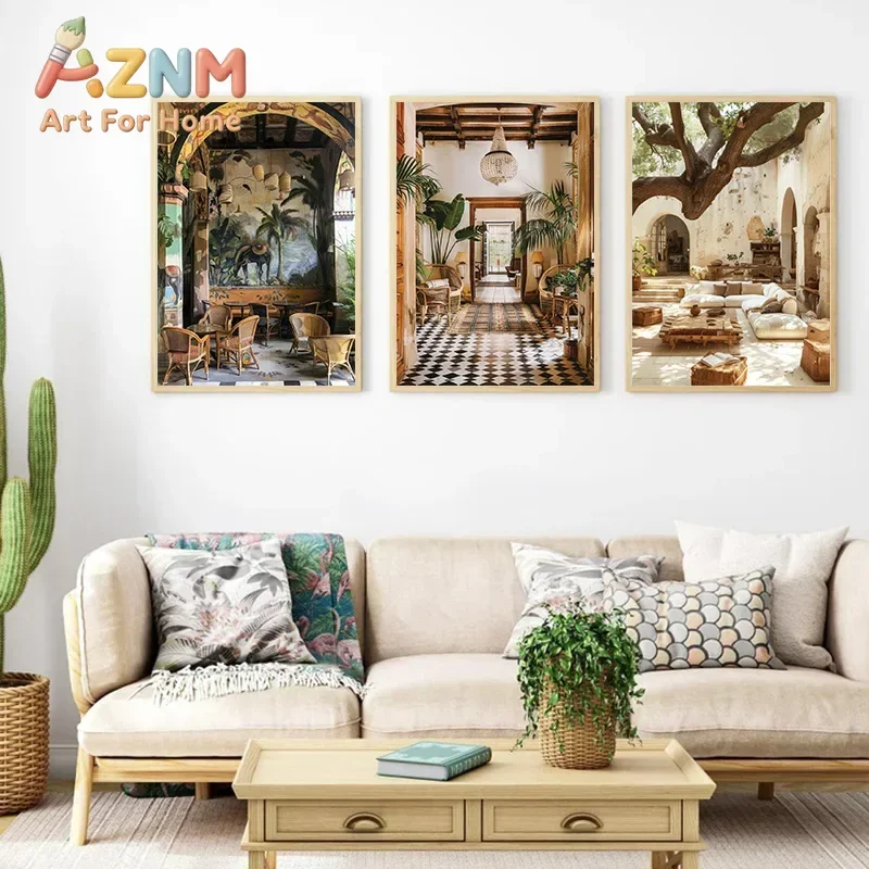 Bohemian Urban Architecture Art Fashion Minimalism Nordic Retro Poster Canvas Paintings Wall Art Pictures Living Room Home Decor