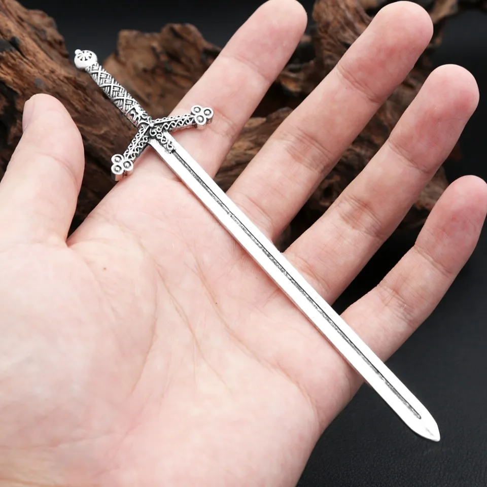 Vintage Nordic Lunar Phase Sword Hair Stick For Women Men Gothic Punk Vikings Witch Goddness Hairpin Fashion Amulet Hair Jewelry