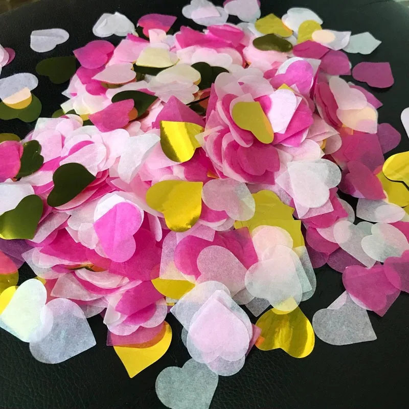 2 Pack of Colorful Love Peach Heart Confetti Valentine's Day Wedding Party Hand Throwing Petals Wave  15g Per Pack