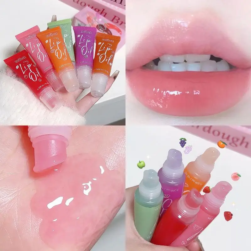 Fruity Flavor Clear Lip Gel Gloss Moisturizing Watery Lip Gloss for Women Hydrating Lip Makeup