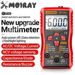 M118A multimetr cyfrowy Tester True RMS Auto miernik pojemności elektrycznej 6000 zliczeń testery tranzystorów rezystancji temperatury