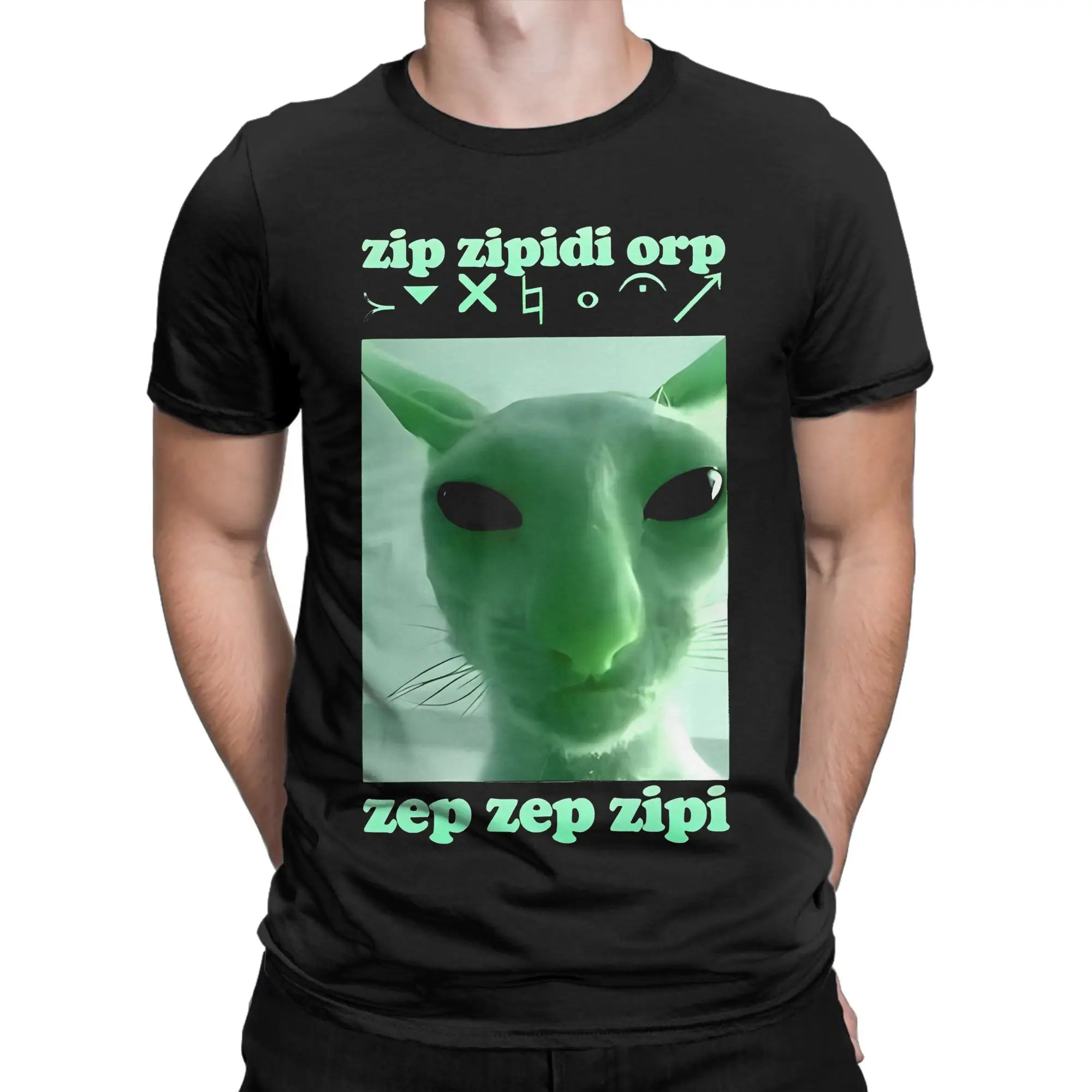 

Забавный Alien Cat Dank Meme Brainrot Подарочная футболка для мужчин и женщин Идея подарка Футболки Итальянский Brainrot Забавный мем Хлопковая одежда