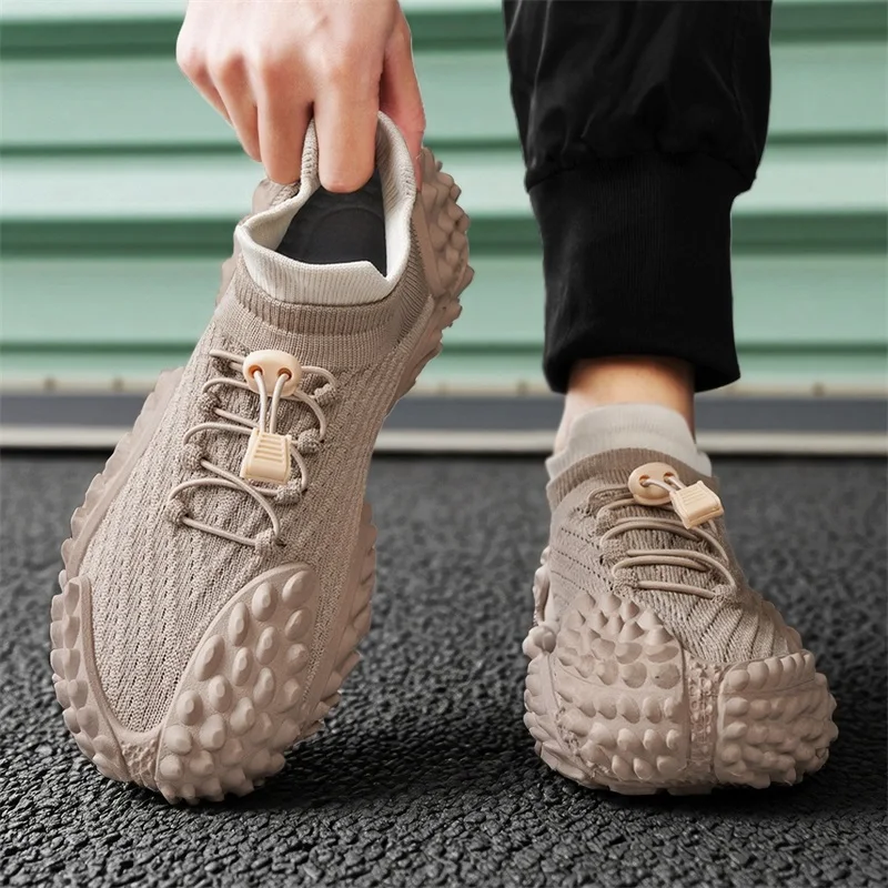 Men's Shoes, Summer Breathable Mesh Casual Sports Shoes, Lightweight Non-Slip Outdoor Dad Shoes, Socks Shoes, Trendy Shoes