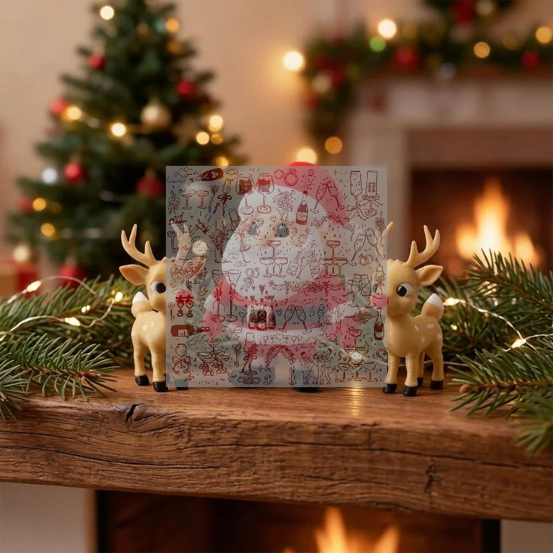 Christmas 3D Printed Santa Claus Reindeer Figurine Statue Xmas Desktop Ornament Navidad Home Decoration 2027 New Year Party Gif