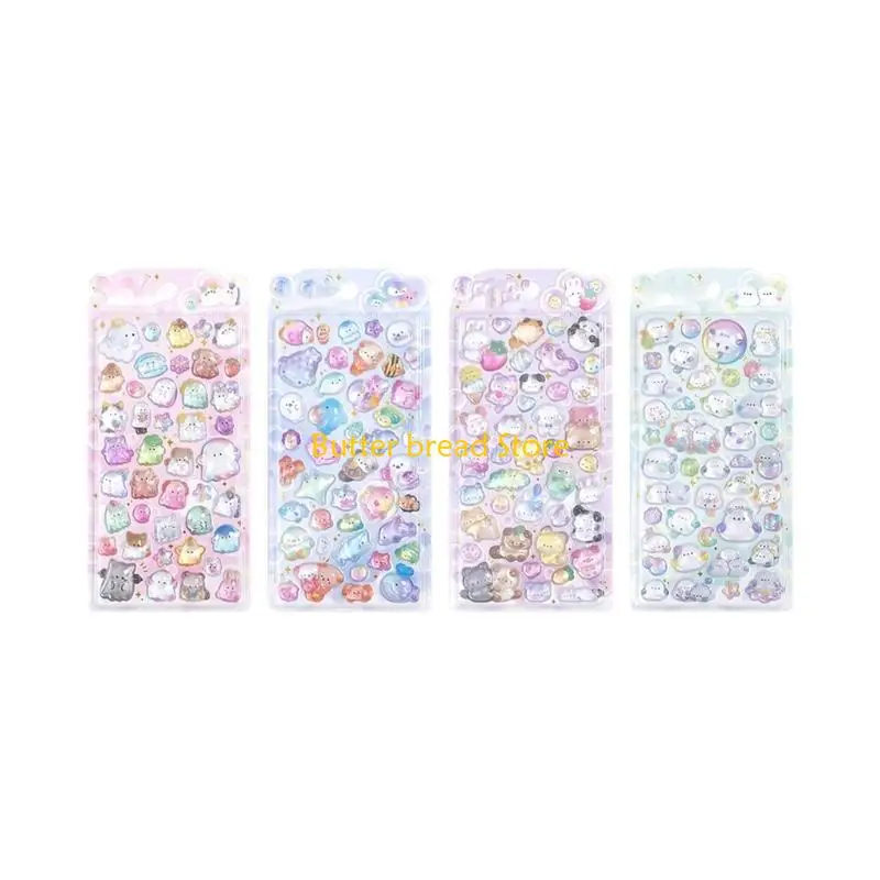 W89C Animal Decorative PVC Sticker Kids Motivational Sticker for Water Bottle Notebook Journal Planner Scrapbooking