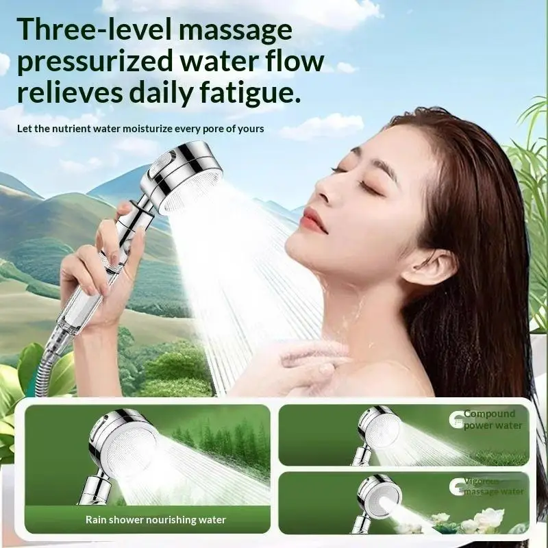 Portable With Filter Shower Head High Pressure 3 Mode Handheld Showerhead Water Saving Purifier Filter For Bathroom Accessories
