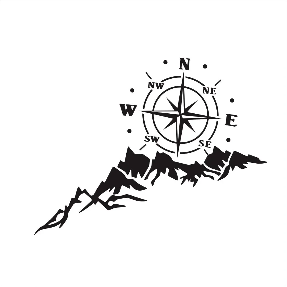

High quality New Body Sticker Motorhome Hood Mountain Navigation Compass SUV Truck Decal High temperature Waterproof