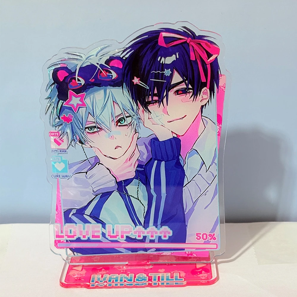 Anime Alien Stage Ivan & Till Acrylic Stand IVTI Love Up Double Figure Standee Desktop Ornament Collection Gift Cosplay Props
