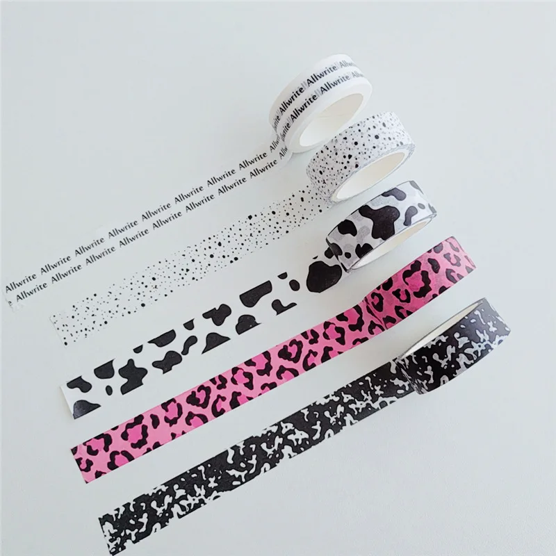 50 pcs/lot 15mm*5m Cow Leopard Washi Tape Decoration Sealing Sticker Scrapbooking Adhesive Masking Tape Stationery Supplies