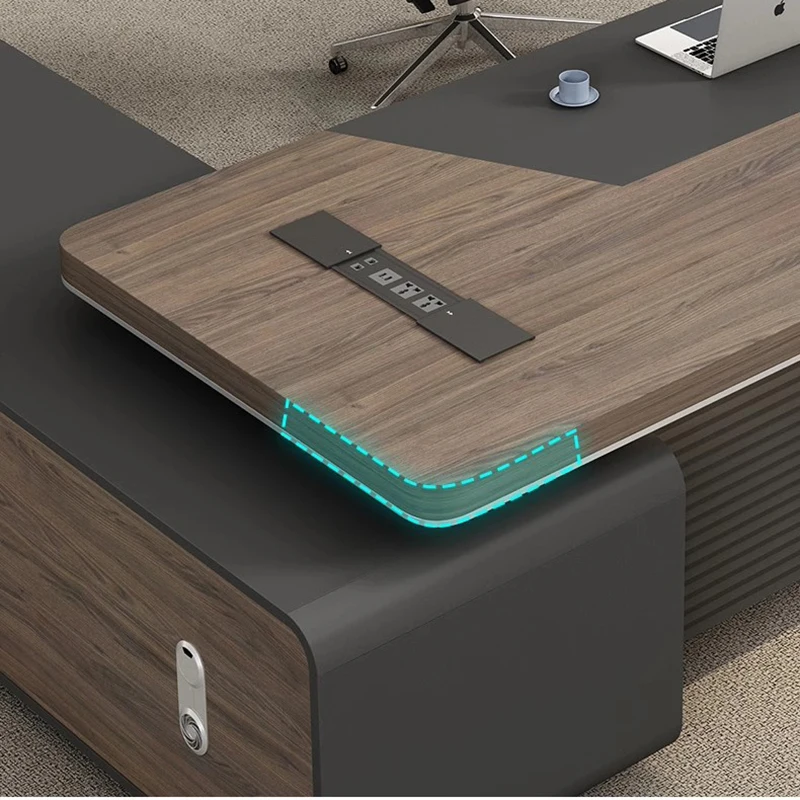 مكاتب غرفة على شكل حرف L، خزانة كمبيوتر تجارية، كراسي تزيين طاولة، تخزين فاخر، أثاث Beistelltisch #4