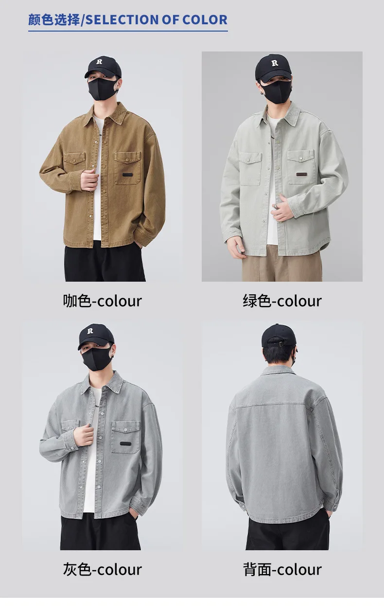 3XL Spring Autumn Cotton Men's Shirt Jacket Men Long Sleeve Multi-Pocket Shirts Outdoor Casual Colthing High Quality Coat