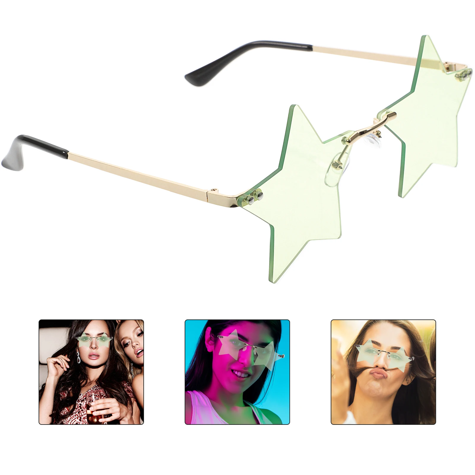 

Pentagram Sunglasses Rimless Child Party Star Eyeglasses Decorative Sunglasses Props Funny Glasses