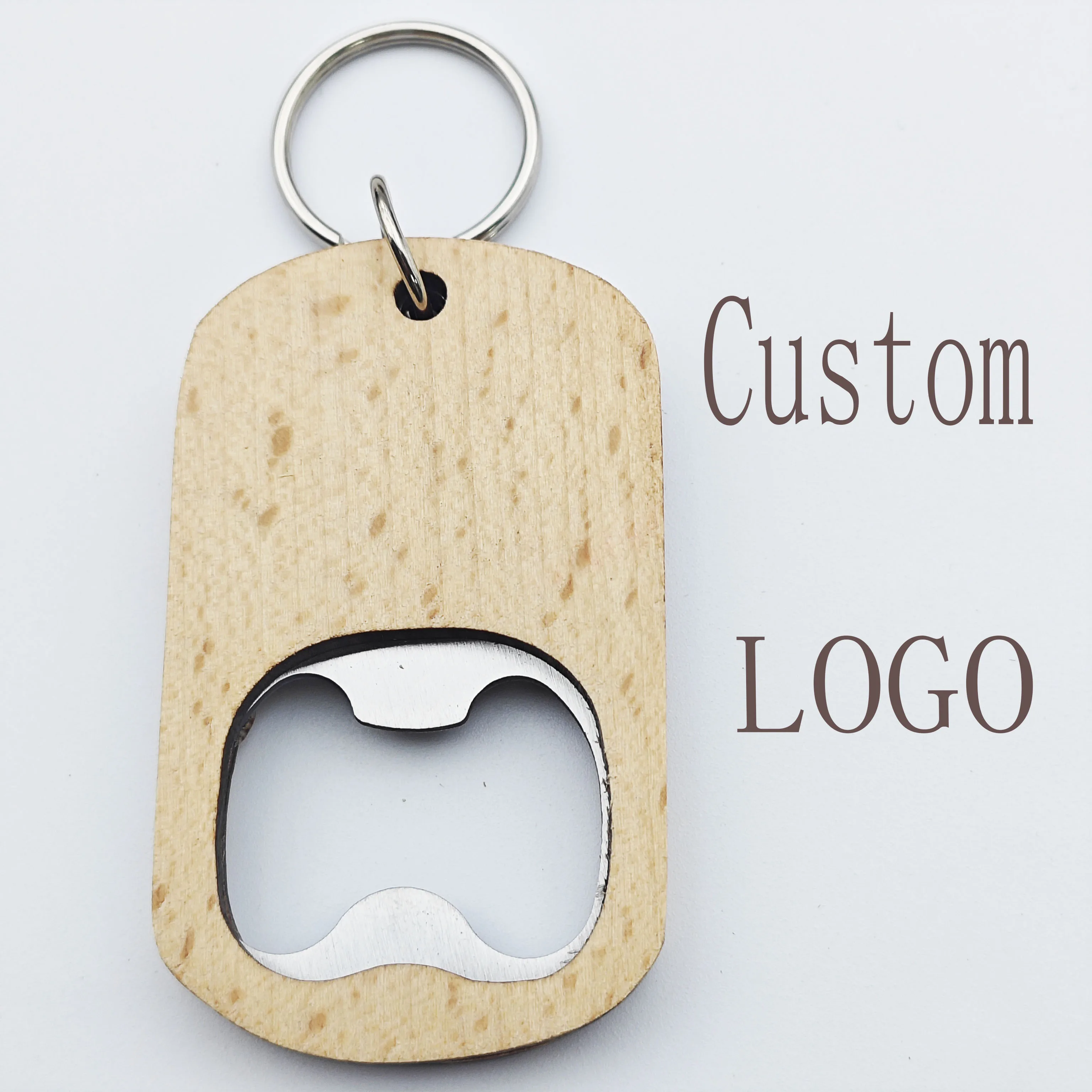 Simplicity Woodiness Beer Bottle Opener Keybuckle Keyring Wooden Artsand Crafts Custom Logo Name Keychain Carving Pendant Gift