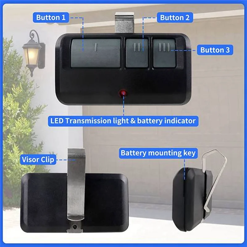 A14M 893MAX Pembuka Pintu Garasi Remote Pembuka Pintu Universal Remote untuk Liftmaster/Chamberlain/Pengrajin