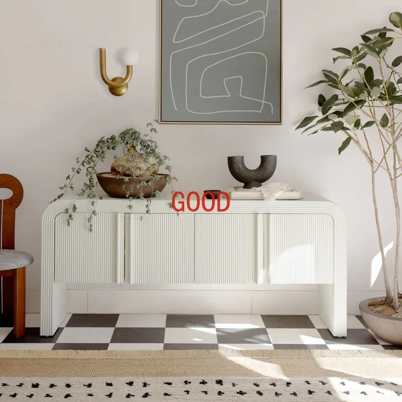 Wabi Sandy Wind Solid Wood Rattan Side Cabinet