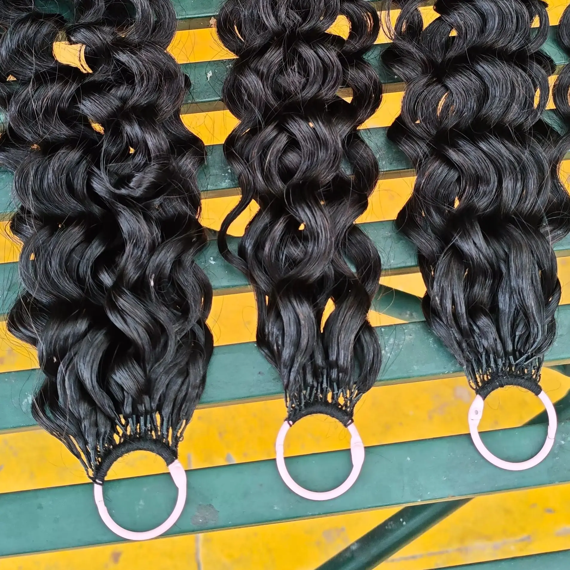 نطاط موجة المياه حزم الشعر البشري قبل فصل مجعد الشعر التمديد لحمة للنسيج البوهيمي 14 16 18In النساء حزمة