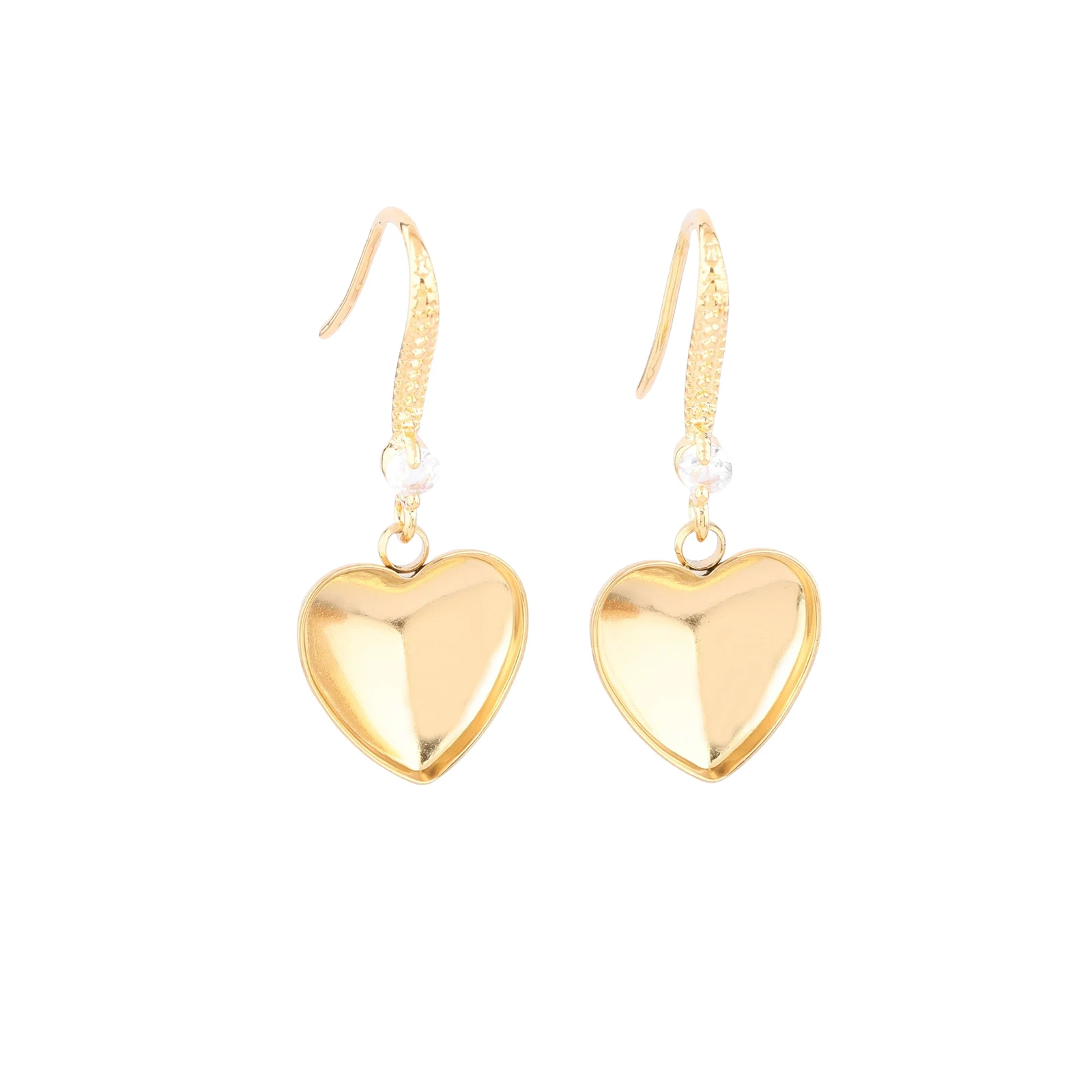 

6 шт., серьги из нержавеющей стали, заготовки для сережек 12 мм, хрустальные камни в форме сердца, серьги с цирконом «сделай сам», крючки, фурнитура