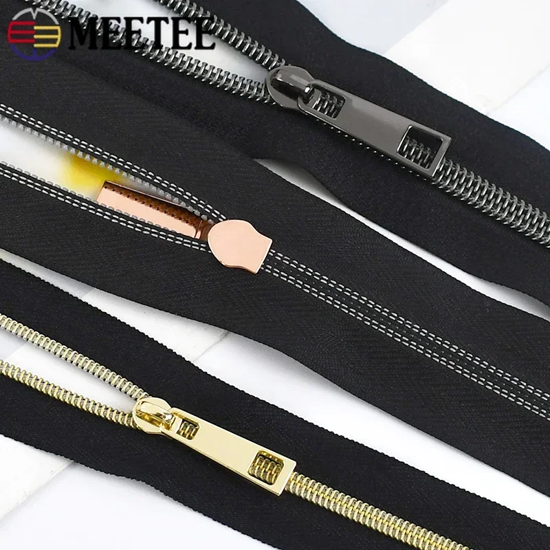 5/10M 3# 5# Meetee Nylon Zipper Tape Backpack Zip Slider Clothes Decorative Zips Coil in The Meter Jacket Tailoring Accessories