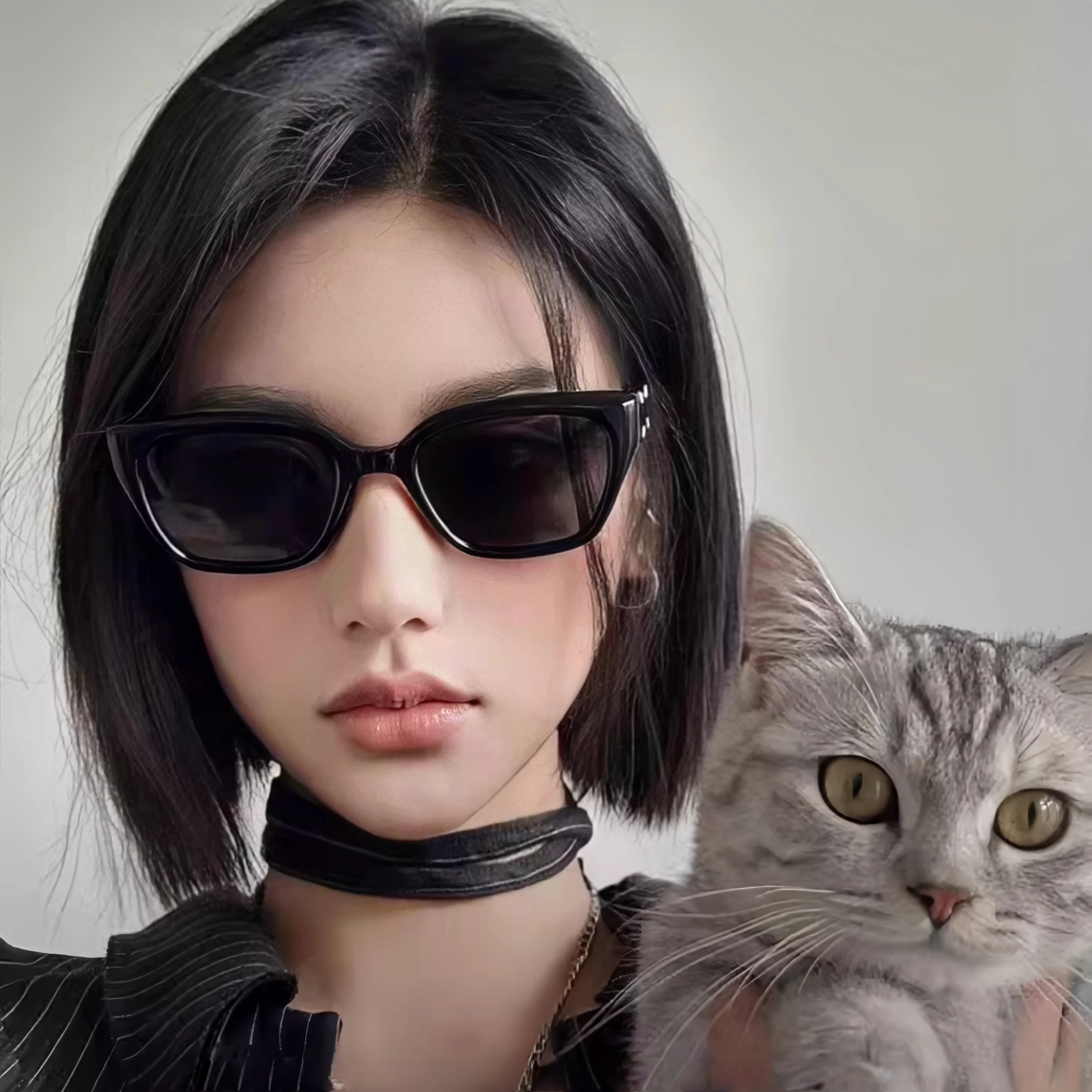 نظارات شمسية GM Collaboration MM109 نظارات شمسية مربعة للجنسين باللون الأسود UV400