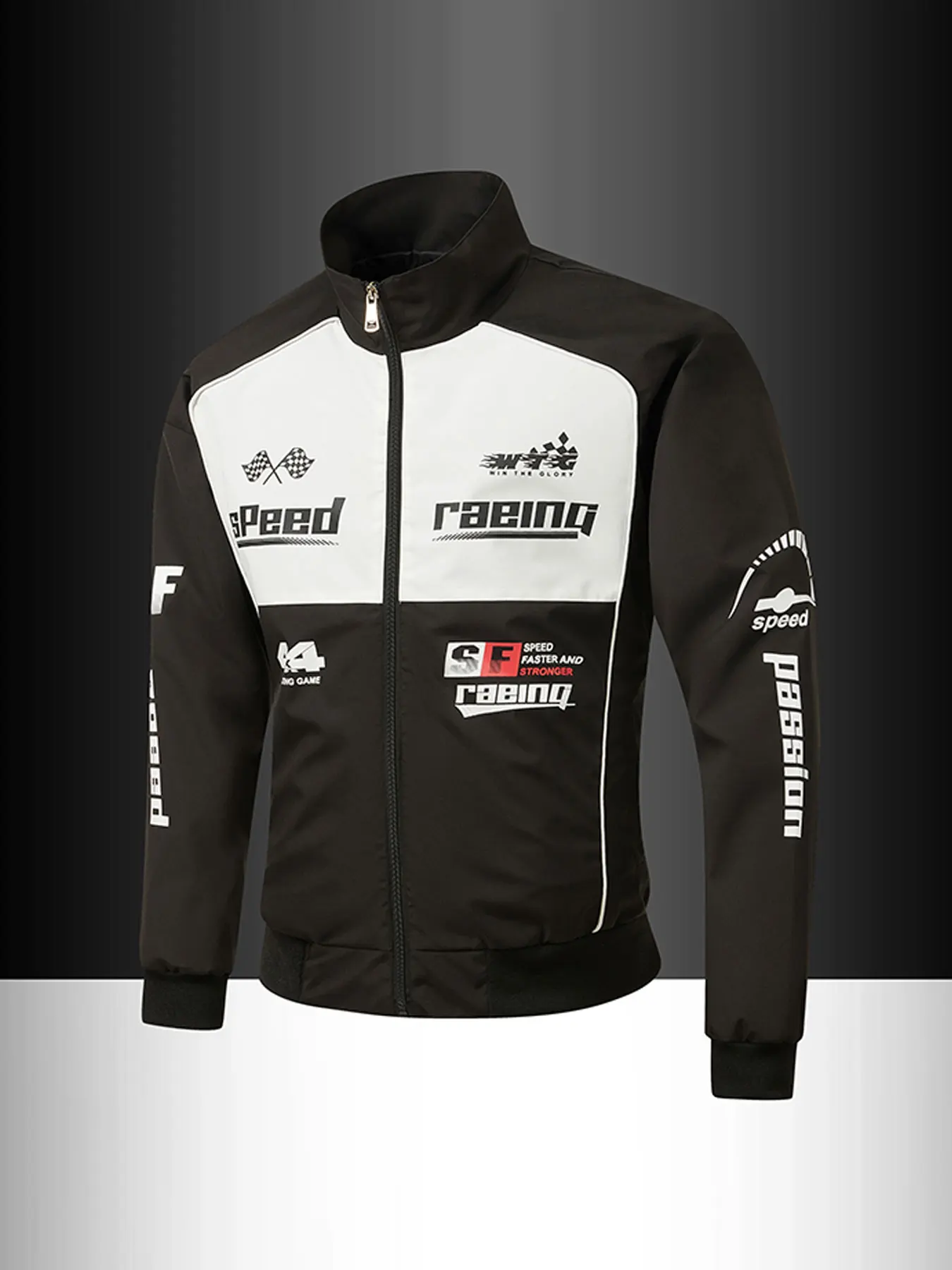 

Men's Spring and Autumn Thin Casual Motorcycle Jacket Outdoor Cycling Hiking Mountaineering Camping Windproof Jacket Men's Printed Color-Blocking Jacket