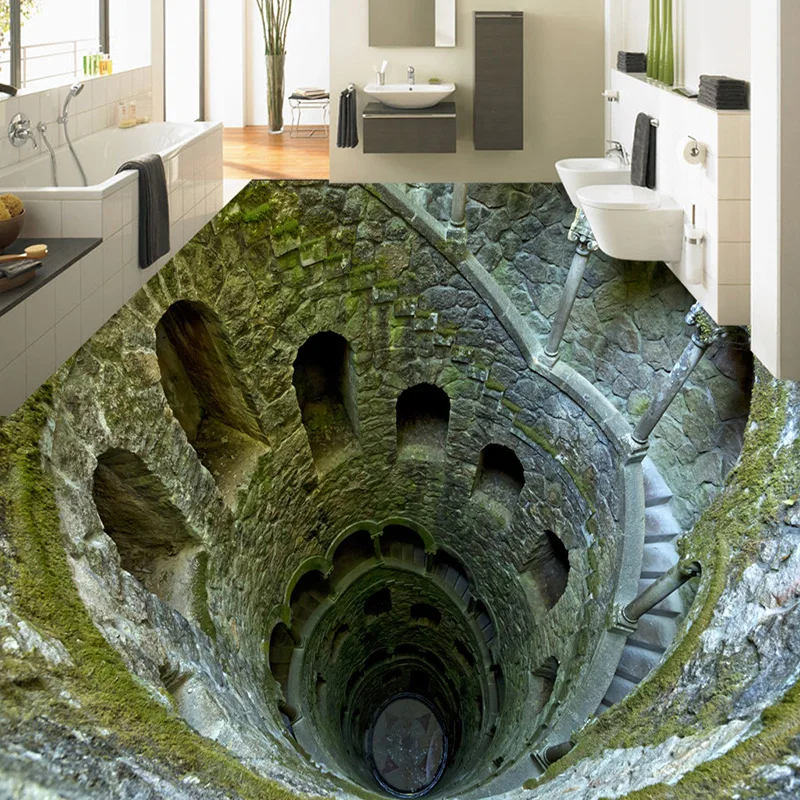 3D Spiral Staircase Area Rug Non Slip Washable Floor Mat For Entryway Living Room Bedroom Home Decor