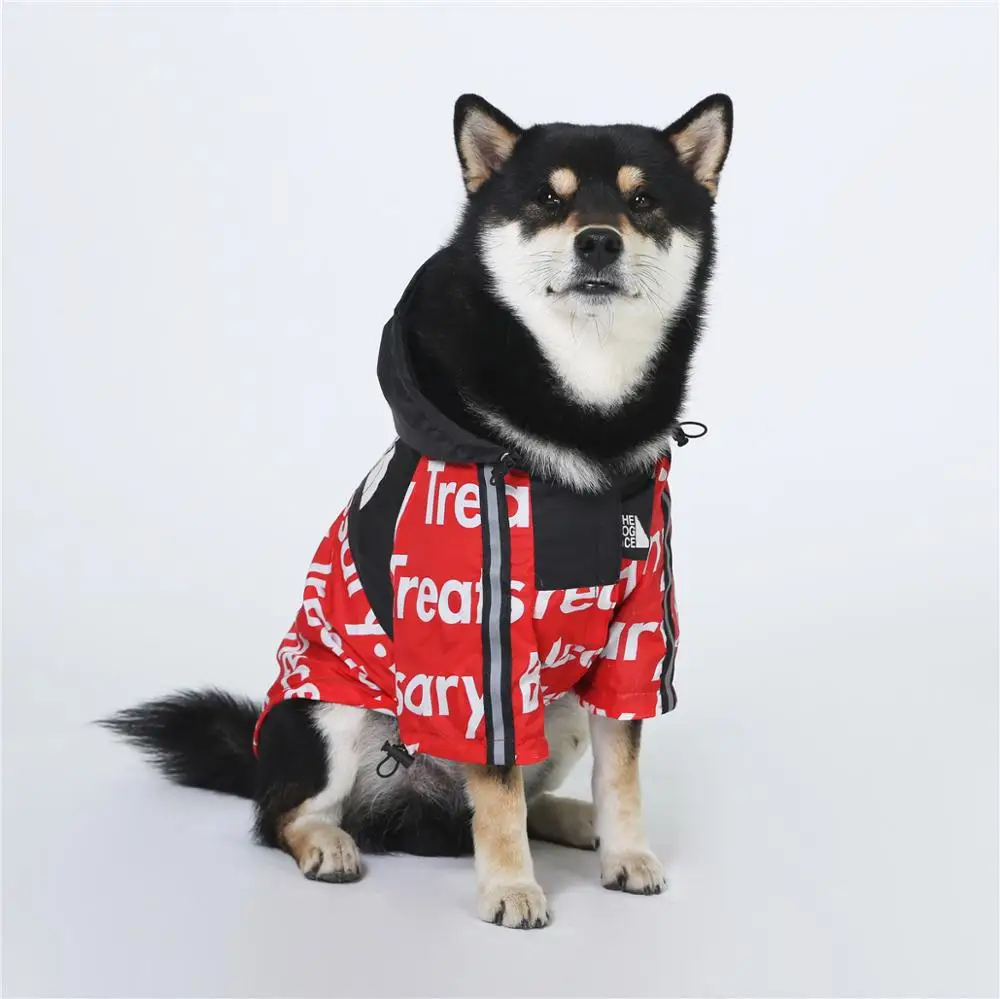 SUPREPET Windproof Waterproof Dog Jacket Sports Letter Print Jacket Fashion Dog Vest Suitable for French Bulldog Pet Dog Clothes